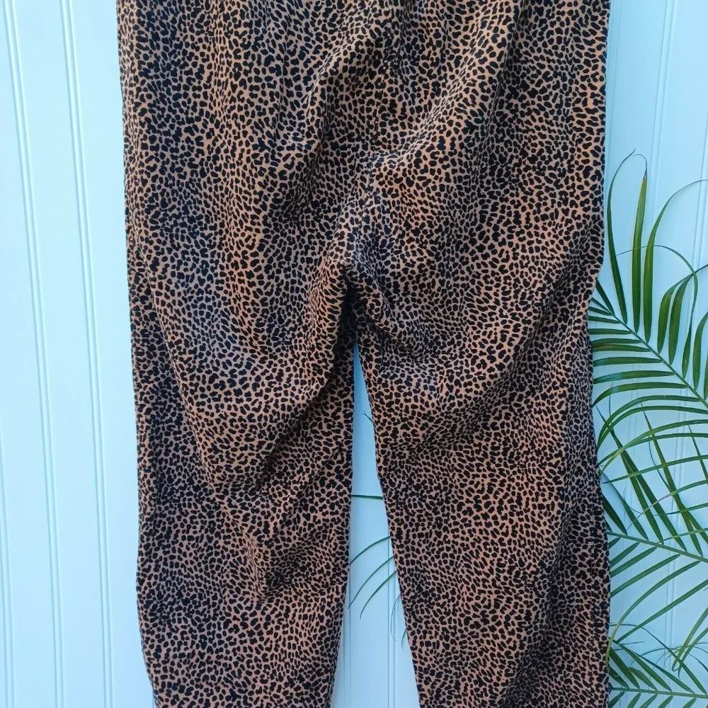 Anthropologie Kalea Corduroy  Jogger Trouser Pants Size M Cheetah Brown Black - Picture 9 of 12